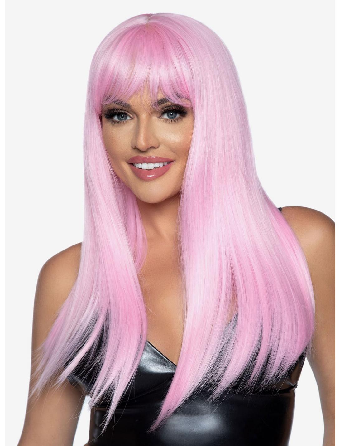 Long Straight Bang Wig Pink, , hi-res