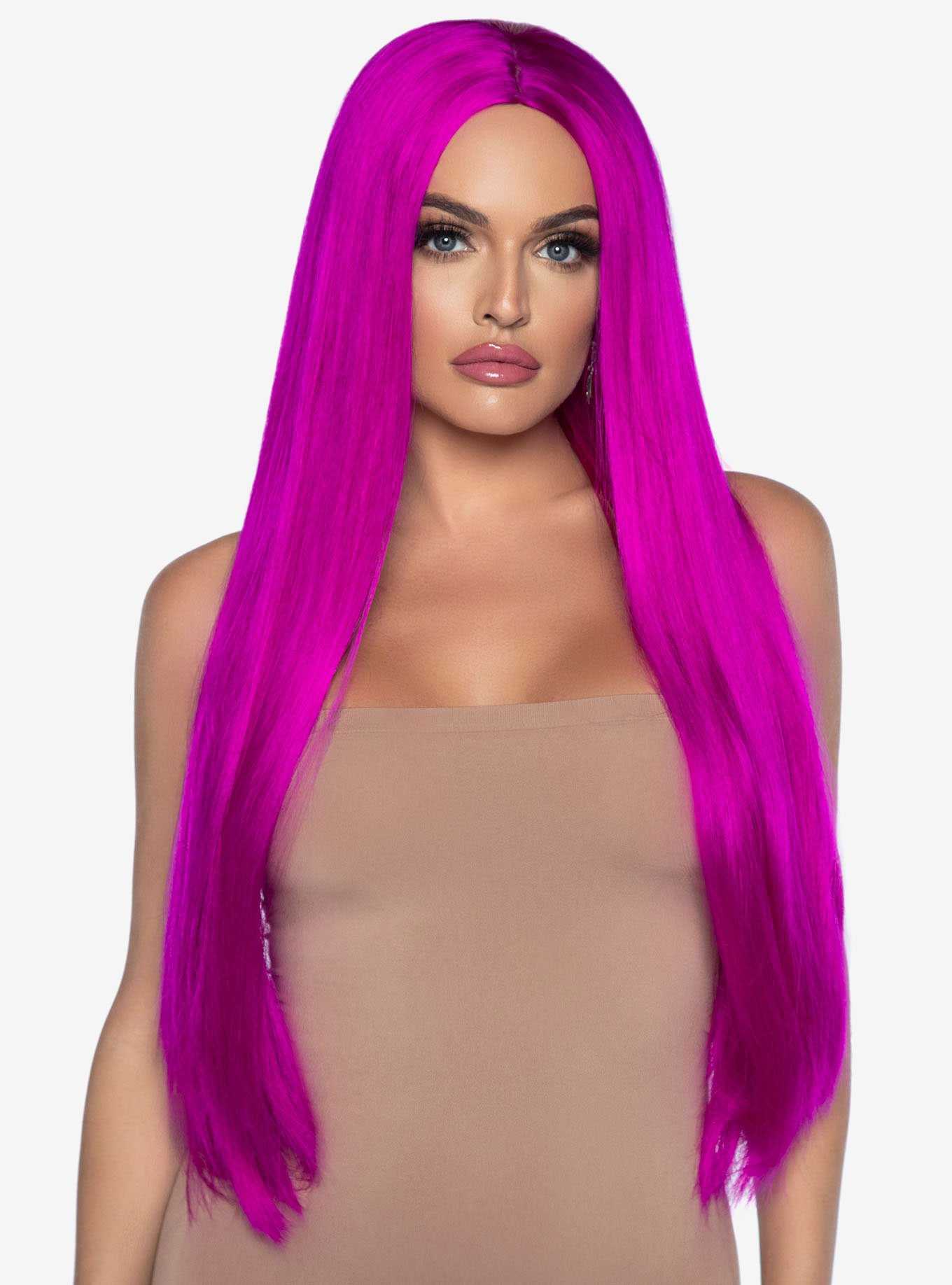 Long Straight Center Part Wig Raspberry, , hi-res