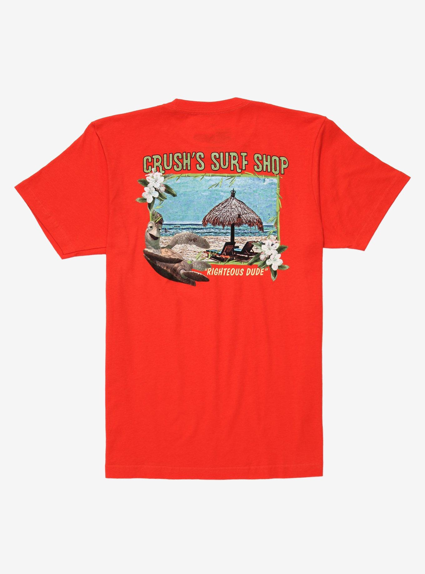 Disney Pixar Finding Nemo Crush's Surf Shop T-Shirt - BoxLunch Exclusive, CORAL, hi-res