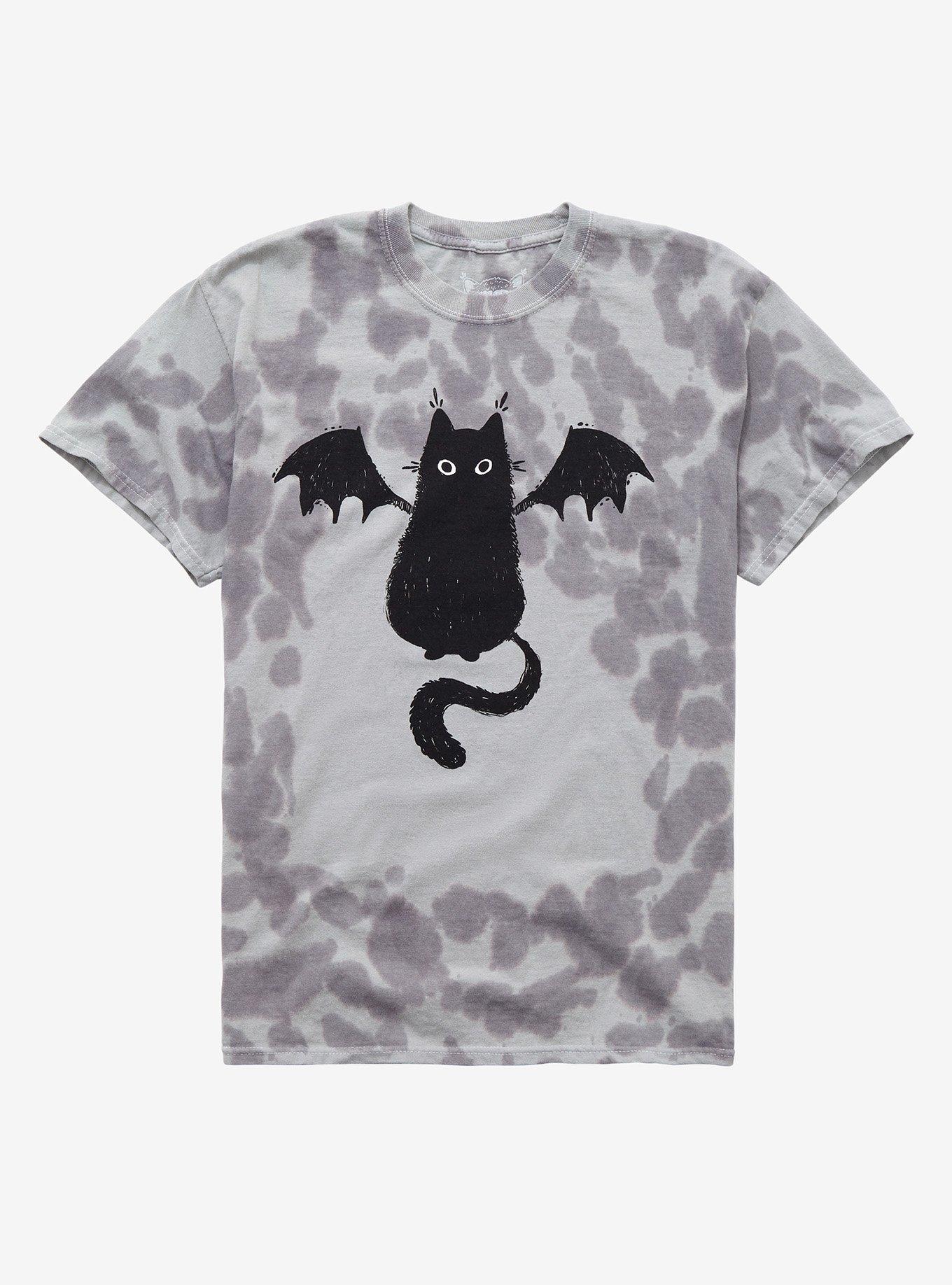 Cat Wings Tie-Dye T-Shirt By Guild Of Calamity, BLACK, hi-res