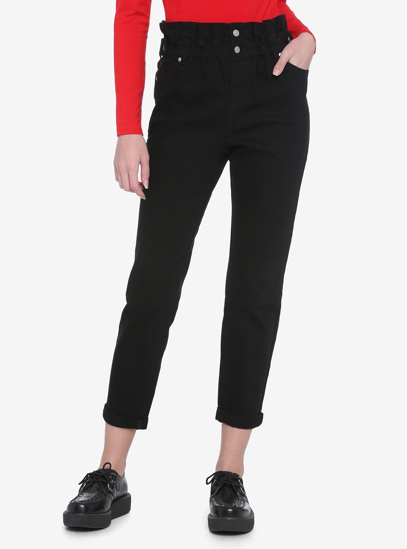 Black Paper Bag Waist Skinny Jeans Hot Topic