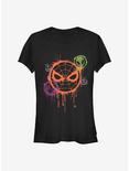 Marvel Avengers Spooky Spider Stencil Girls T-Shirt, BLACK, hi-res