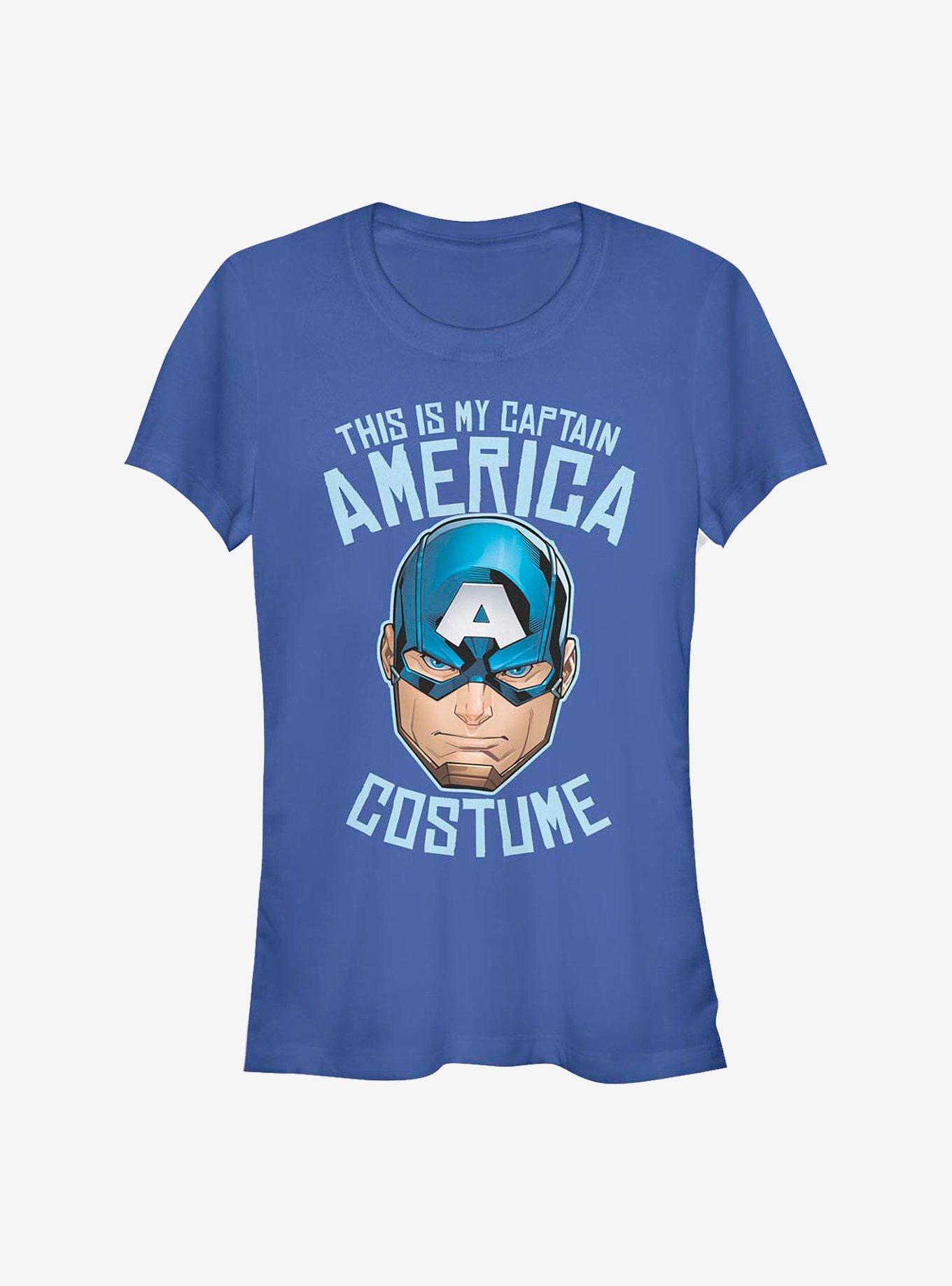 Marvel Captain America Captain America Costume Girls T Shirt Blue Hot Topic 8972