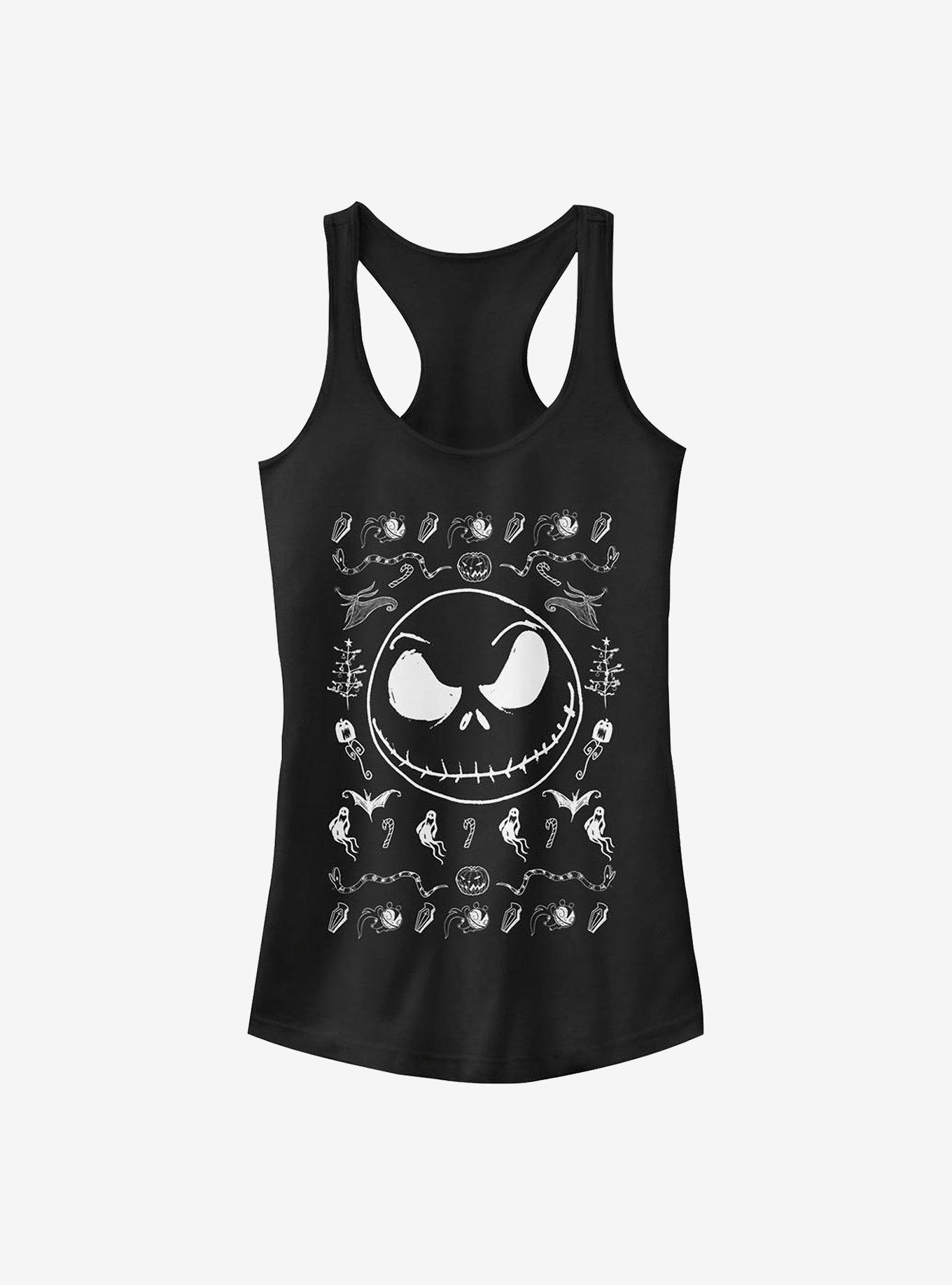 The Nightmare Before Christmas Jack Spooky Sweater Girls Tank Top, BLACK, hi-res