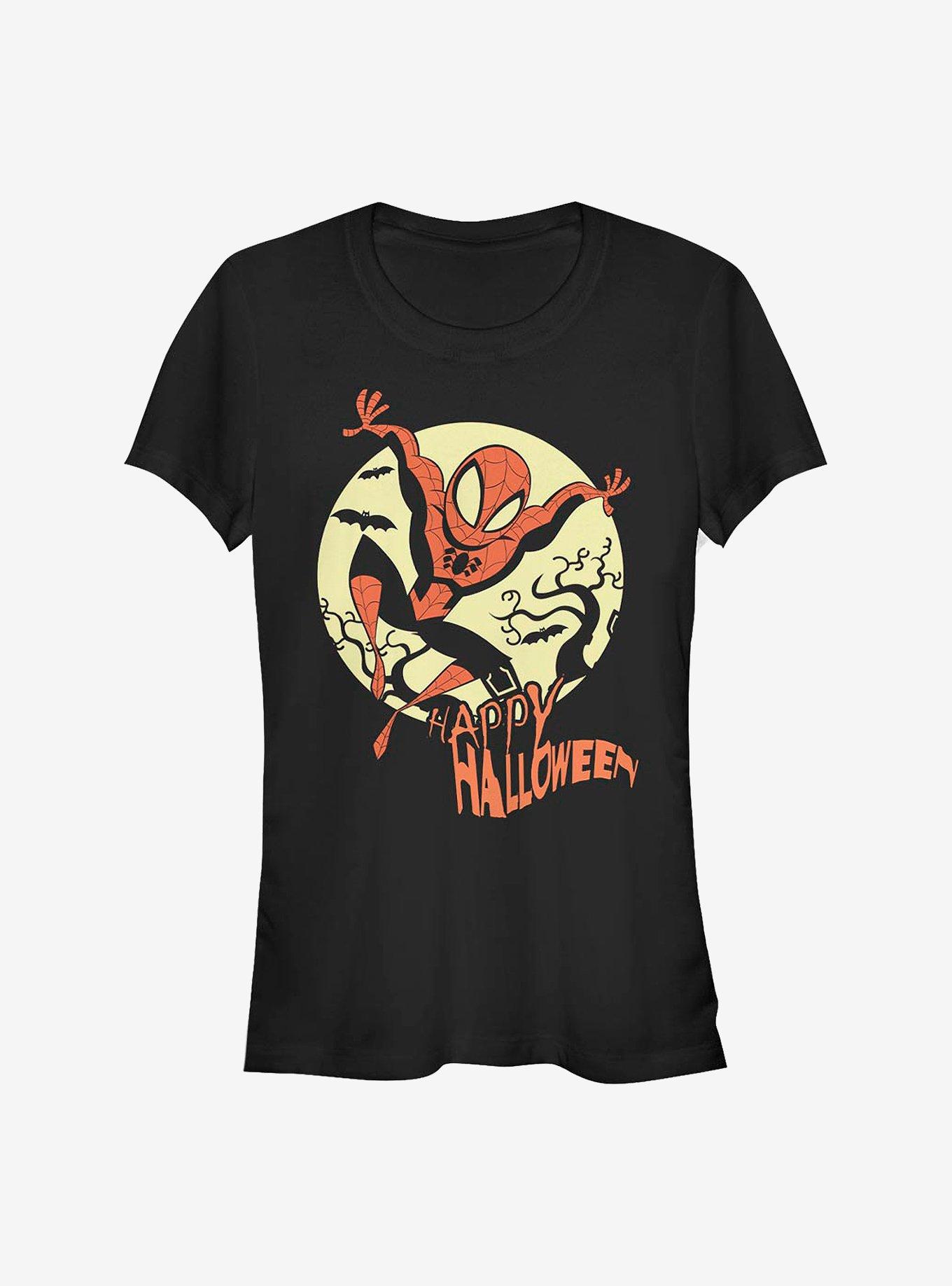 Marvel Spider-Man Hallow Moon Girls T-Shirt, BLACK, hi-res