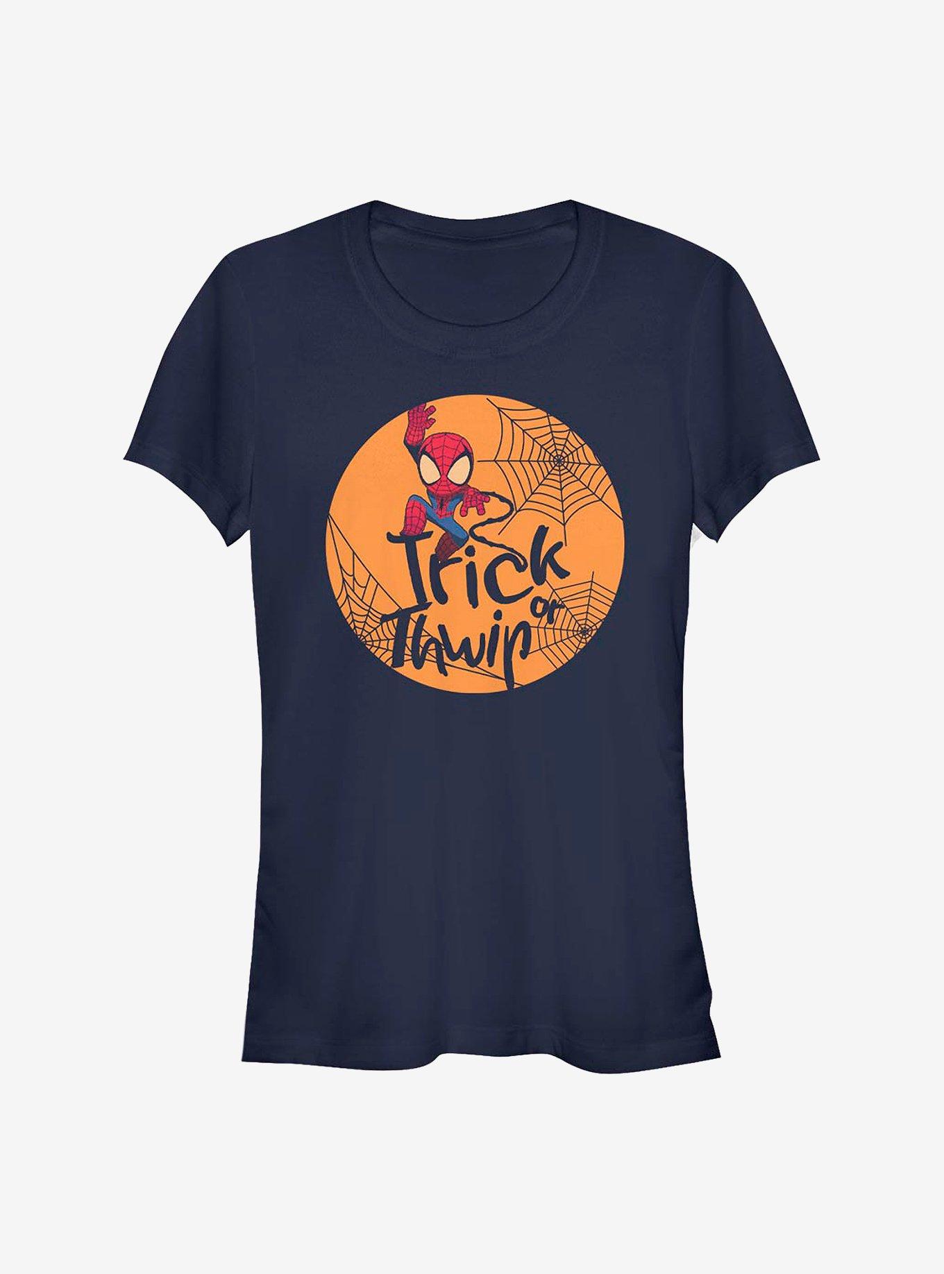 Marvel Spider-Man Trick Or Thwip Girls T-Shirt, NAVY, hi-res