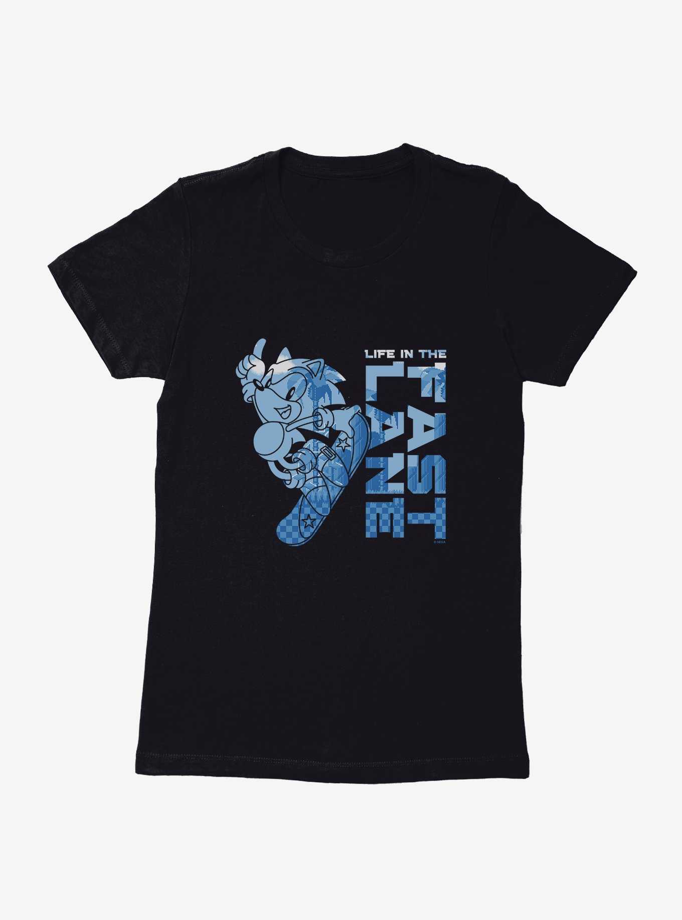 Sonic The Hedgehog Sonic Snowboarding In The Fast Lane Womens T-Shirt, , hi-res