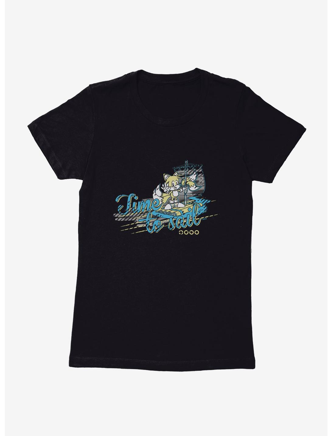 Sonic The Hedgehog Tails Time To Sail Womens T-Shirt, BLACK, hi-res