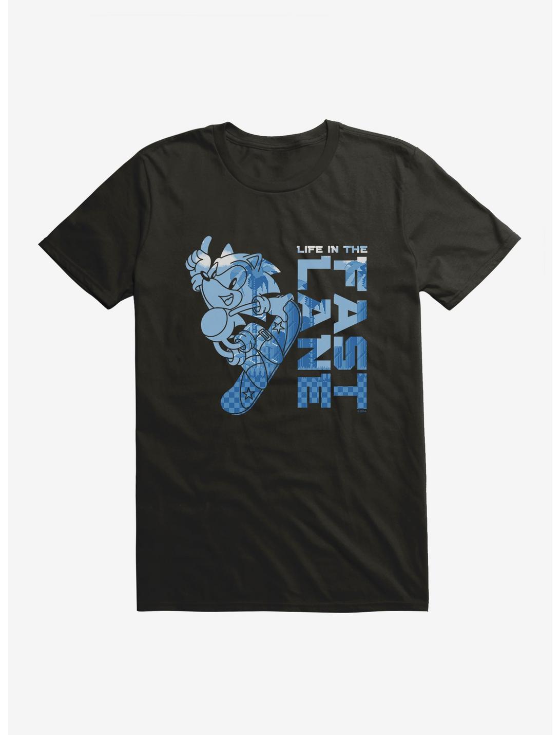 Sonic The Hedgehog Sonic Snowboarding In The Fast Lane T-Shirt, BLACK, hi-res