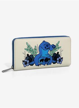 Disney Parks Stitch Zip-Around Wallet By Loungefly & Coin Purse Keychain Set 
