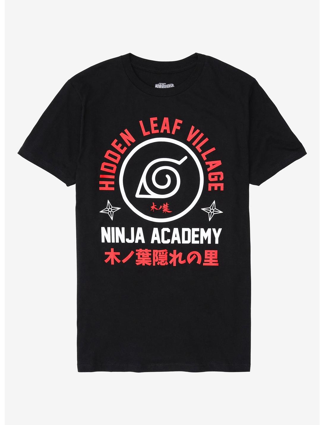 Naruto Shippuden Hidden Leaf Village Ninja Academy T-Shirt, BLACK, hi-res