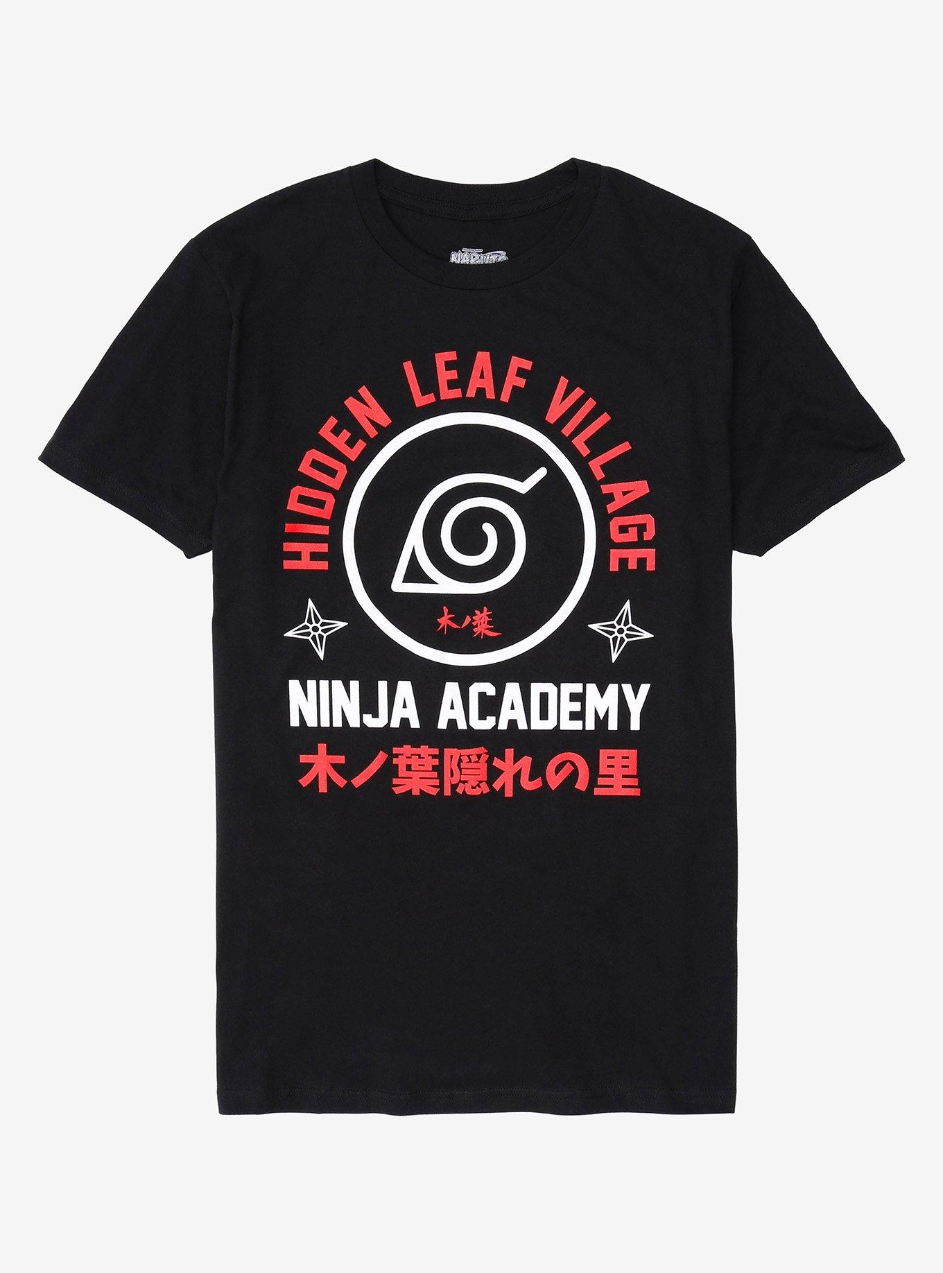 Naruto Shippuden Hidden Leaf Village Ninja Academy T-Shirt, BLACK, hi-res