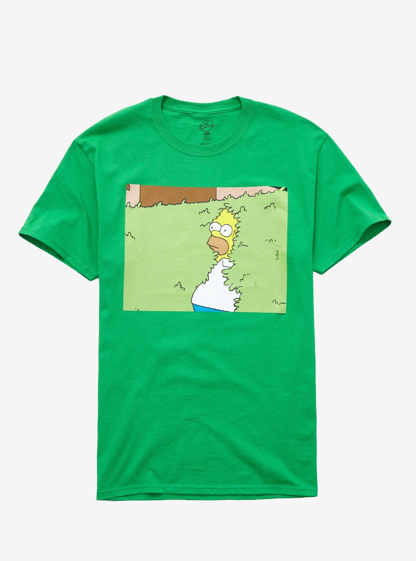 The Simpsons Homer Backs Into The Bushes T-Shirt, GREEN, hi-res