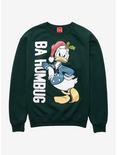 Disney Donald Duck Ba Humbug Women's Crewneck - BoxLunch Exclusive, GREEN, hi-res