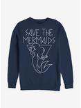 Disney The Little Mermaid Save The Mermaids Sweatshirt, NAVY, hi-res