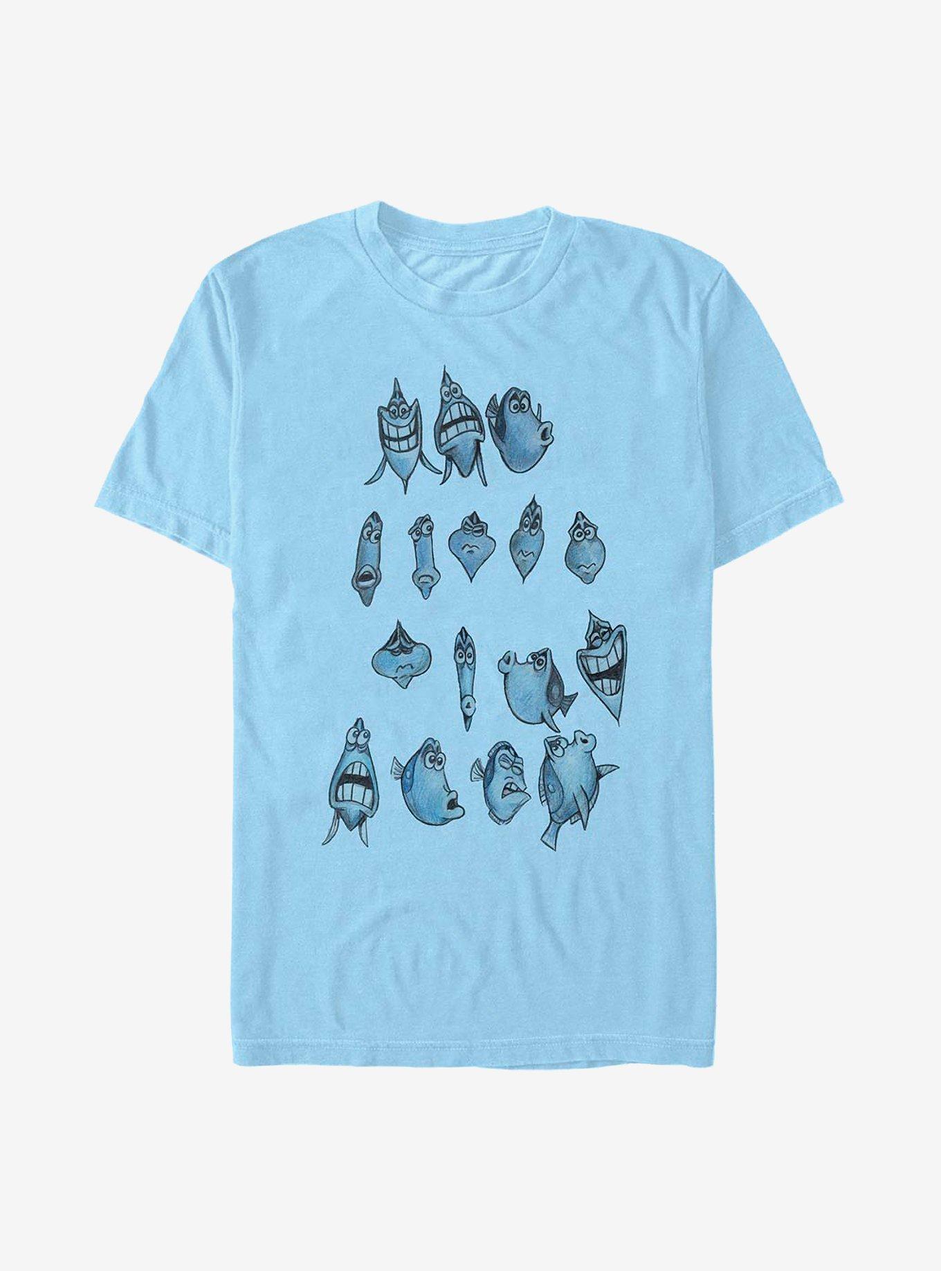 Disney Pixar Finding Nemo Dory Faces T-Shirt, LT BLUE, hi-res