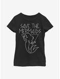 Disney The Little Mermaid Save The Mermaids Youth Girls T-Shirt, BLACK, hi-res