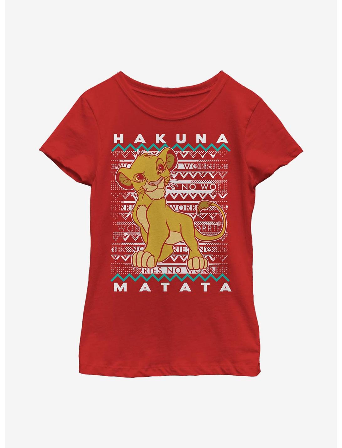 Disney The Lion King Hakuna Simba Youth Girls T-Shirt, RED, hi-res
