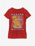 Disney The Lion King Hakuna Simba Youth Girls T-Shirt, RED, hi-res