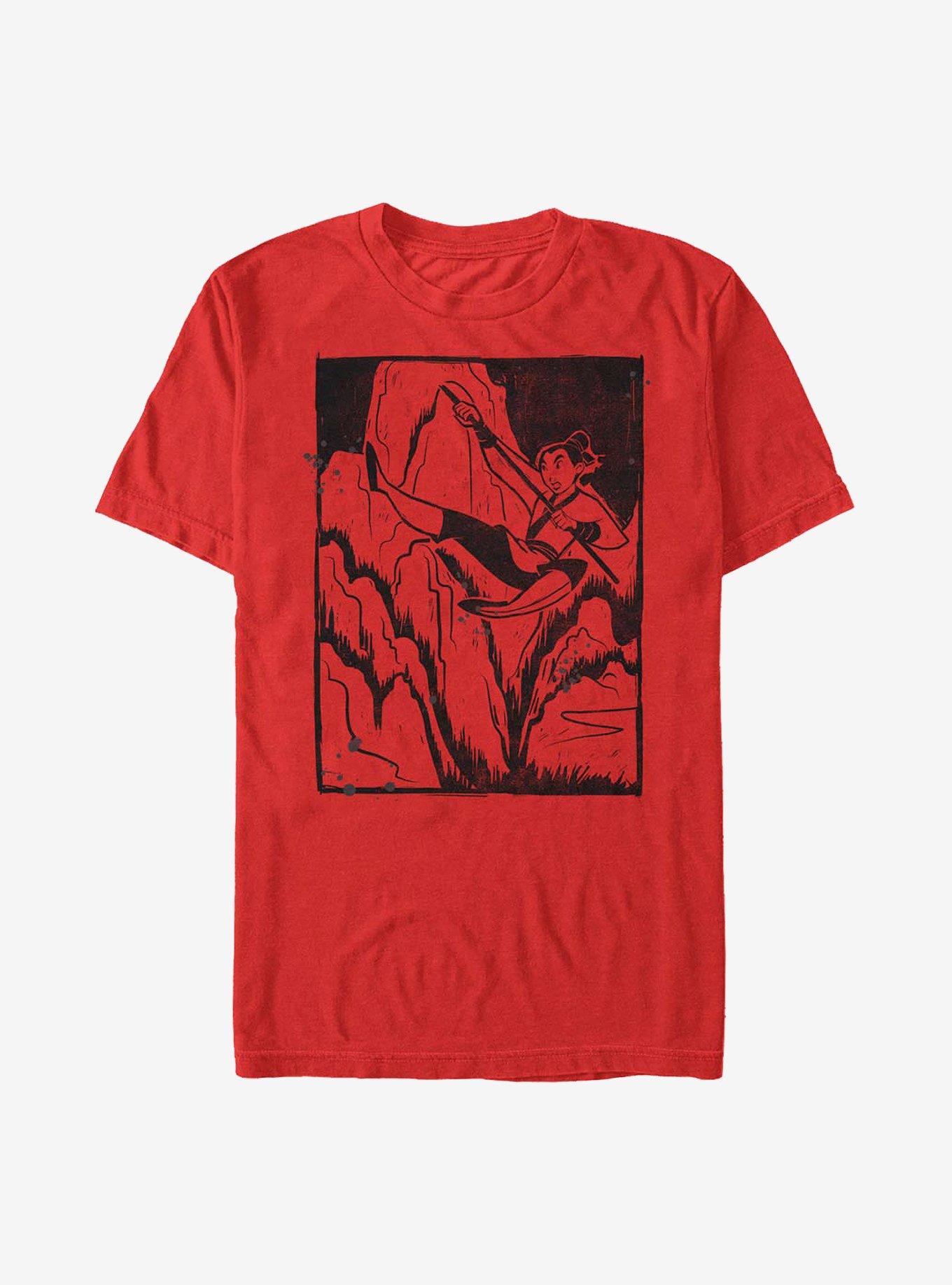 Disney Mulan Ink Woodblock T-Shirt, , hi-res