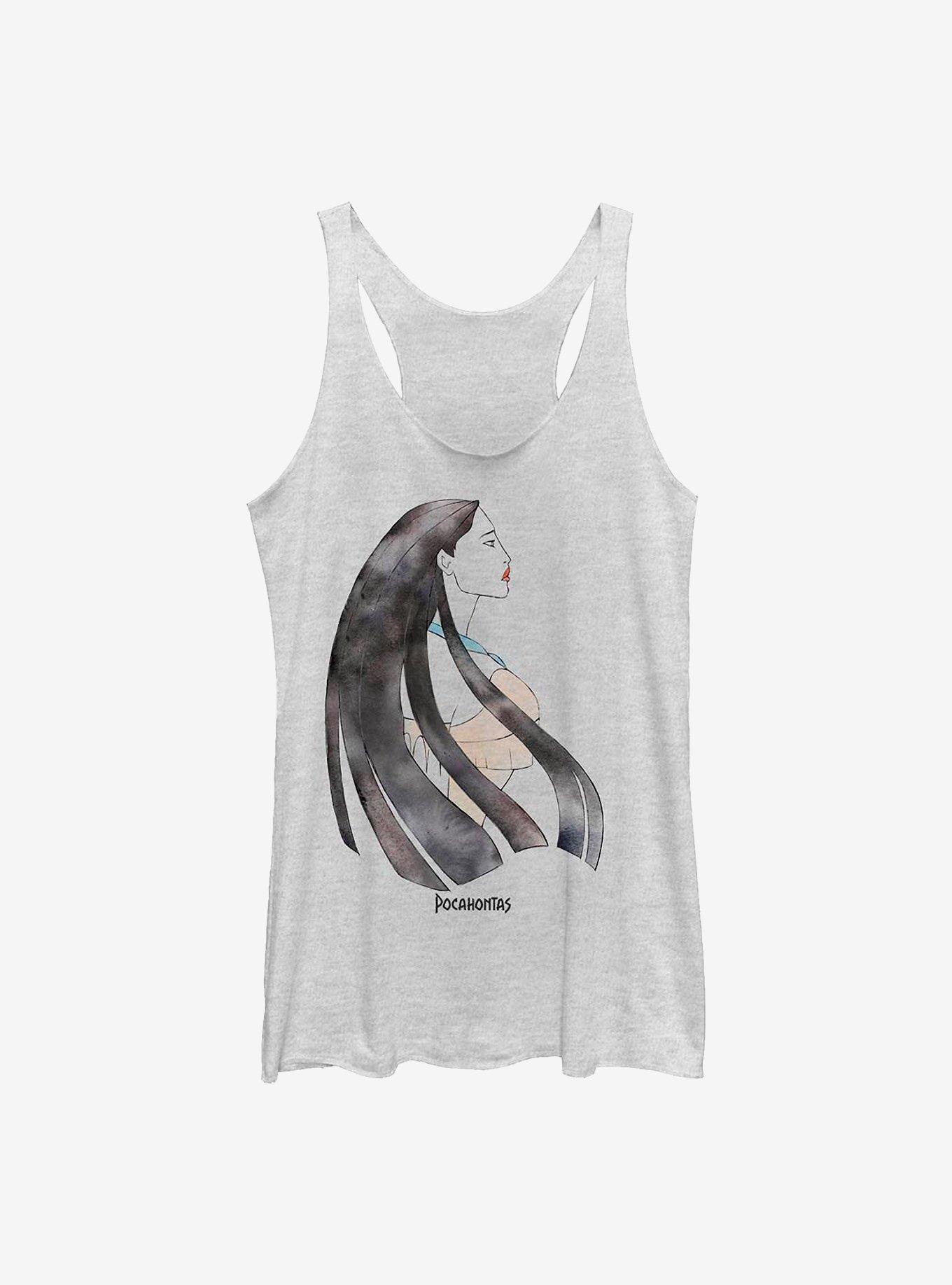 Disney Pocahontas Colors of The Wind  Logo Womens Tank Top, WHITE HTR, hi-res