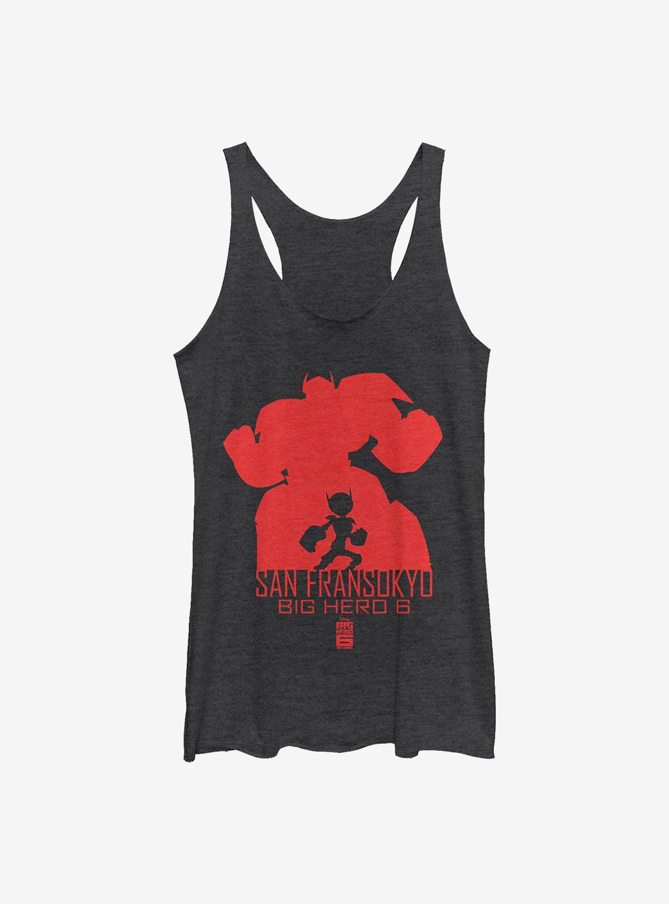 Disney Big Hero 6 Silhouette Baymax Womens Tank Top, BLK HTR, hi-res