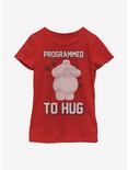 Disney Big Hero 6 Baymax Programmed To Hug Youth Girls T-Shirt, RED, hi-res
