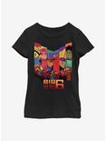 Disney Big Hero 6 Six Banners Youth Girls T-Shirt, BLACK, hi-res