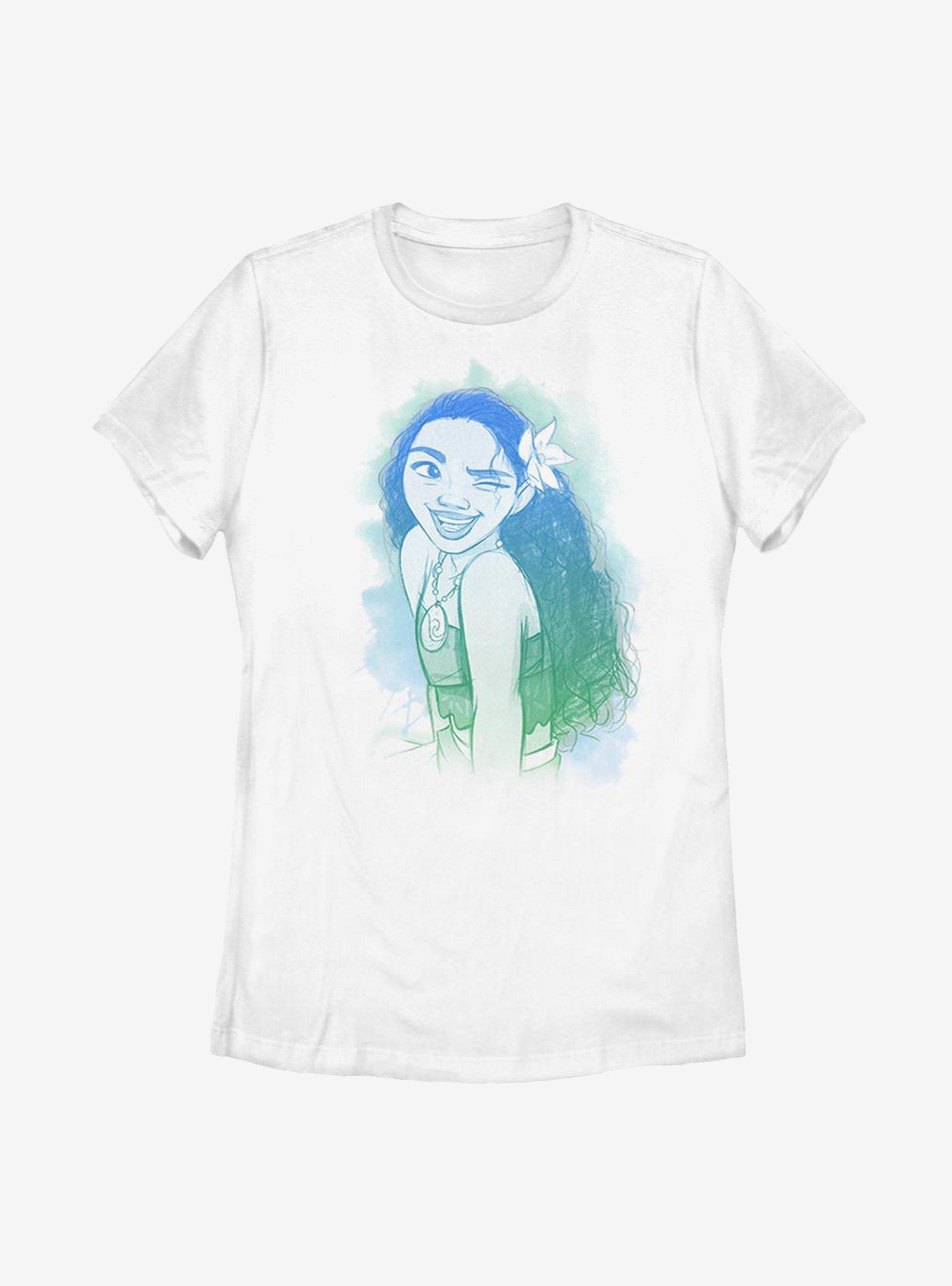 Disney Moana Watercolor Womens T-Shirt