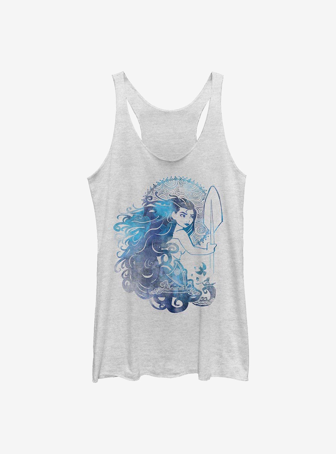Disney Moana Ocean Hair Womens Tank Top, WHITE HTR, hi-res