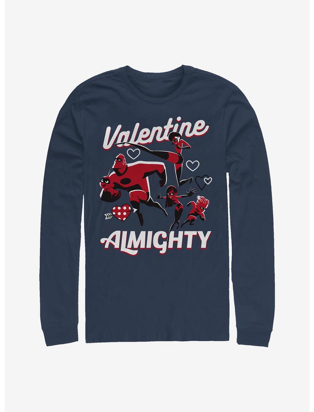 Disney Pixar The Incredibles Valentine Almighty Long-Sleeve T-Shirt, NAVY, hi-res