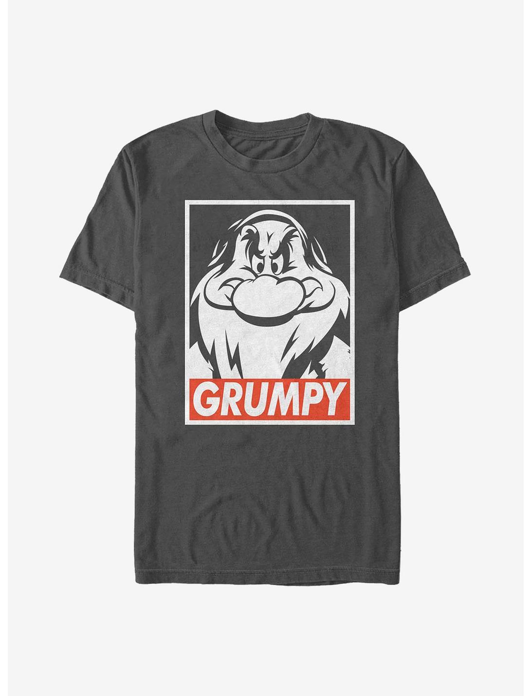 Disney Snow White And The Seven Dwarfs Grumpy Poster T-Shirt, CHARCOAL, hi-res