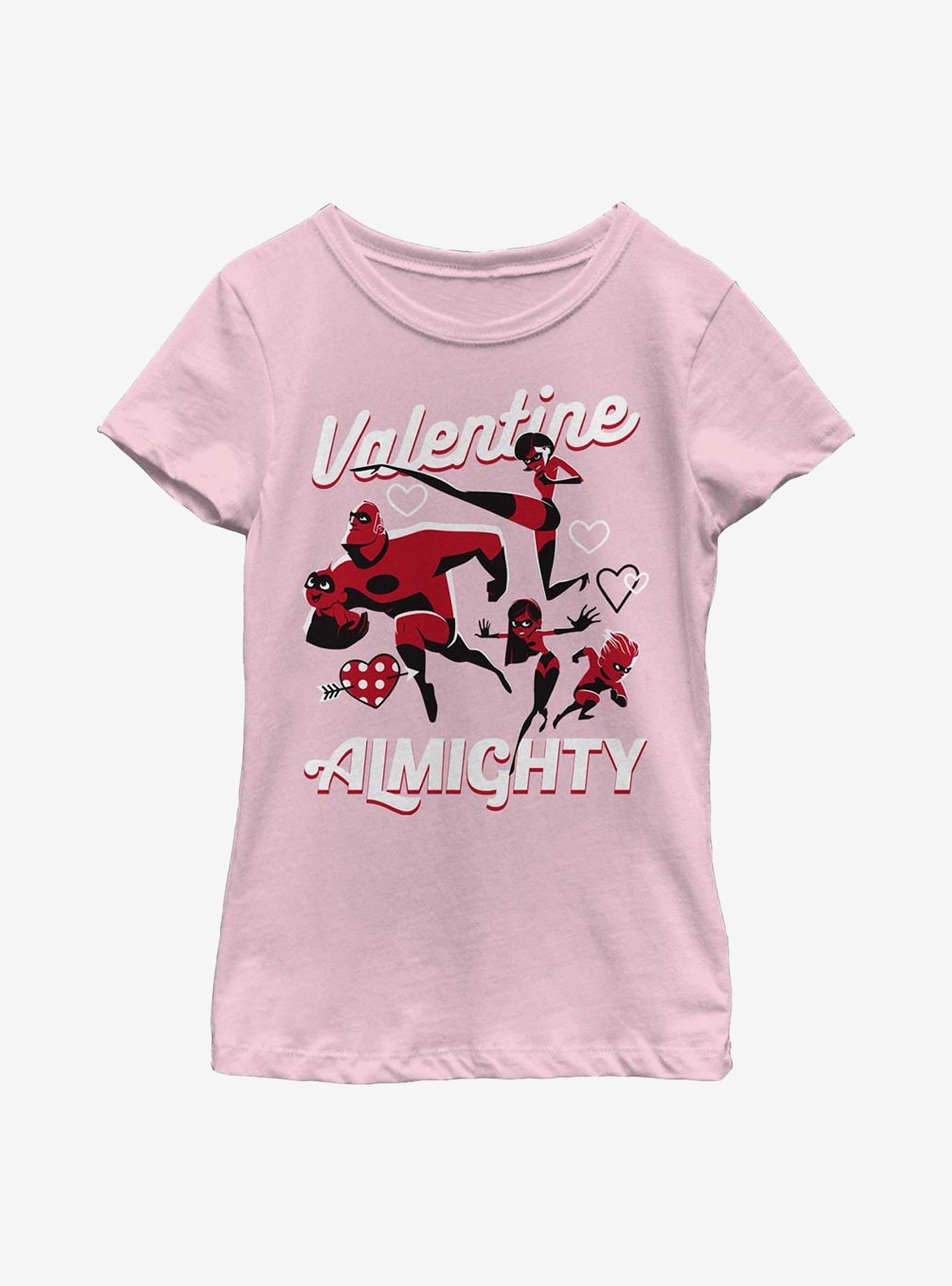 Disney Pixar The Incredibles Valentine Almighty Youth Girls T-Shirt, PINK, hi-res