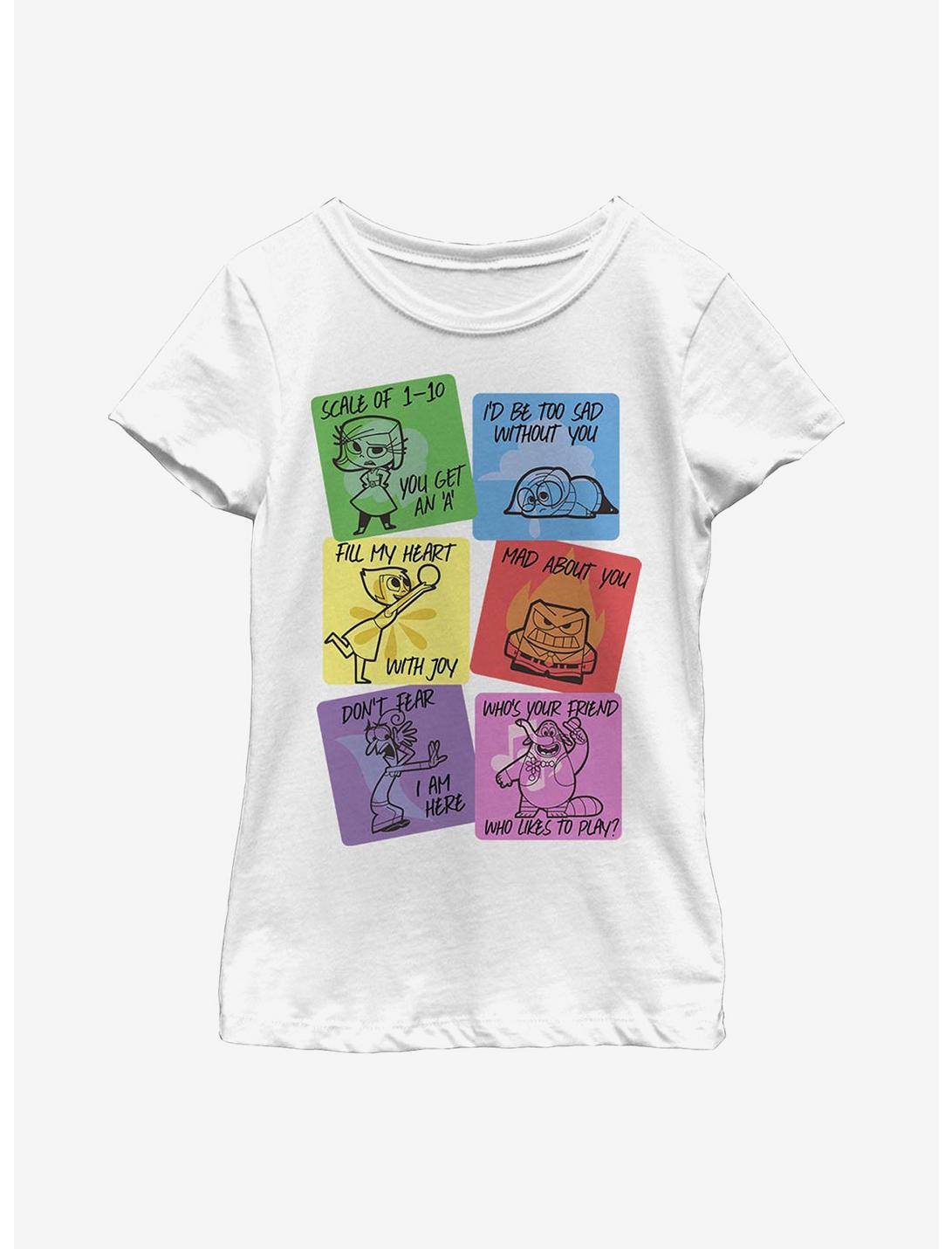 Disney Pixar Inside Out Vday Cards Youth Girls T-Shirt, WHITE, hi-res