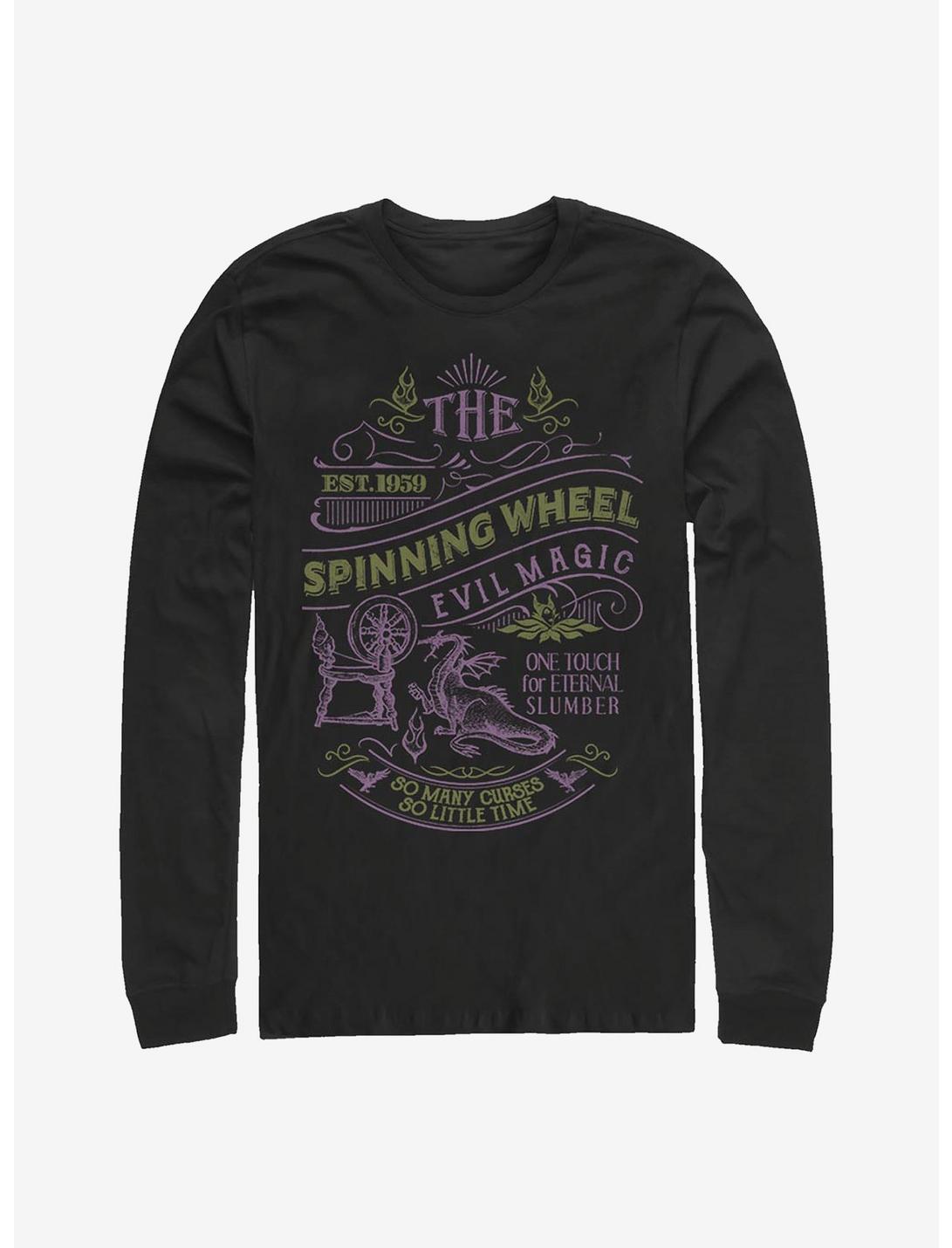 Disney Villains Spinning Wheel Long-Sleeve T-Shirt, BLACK, hi-res