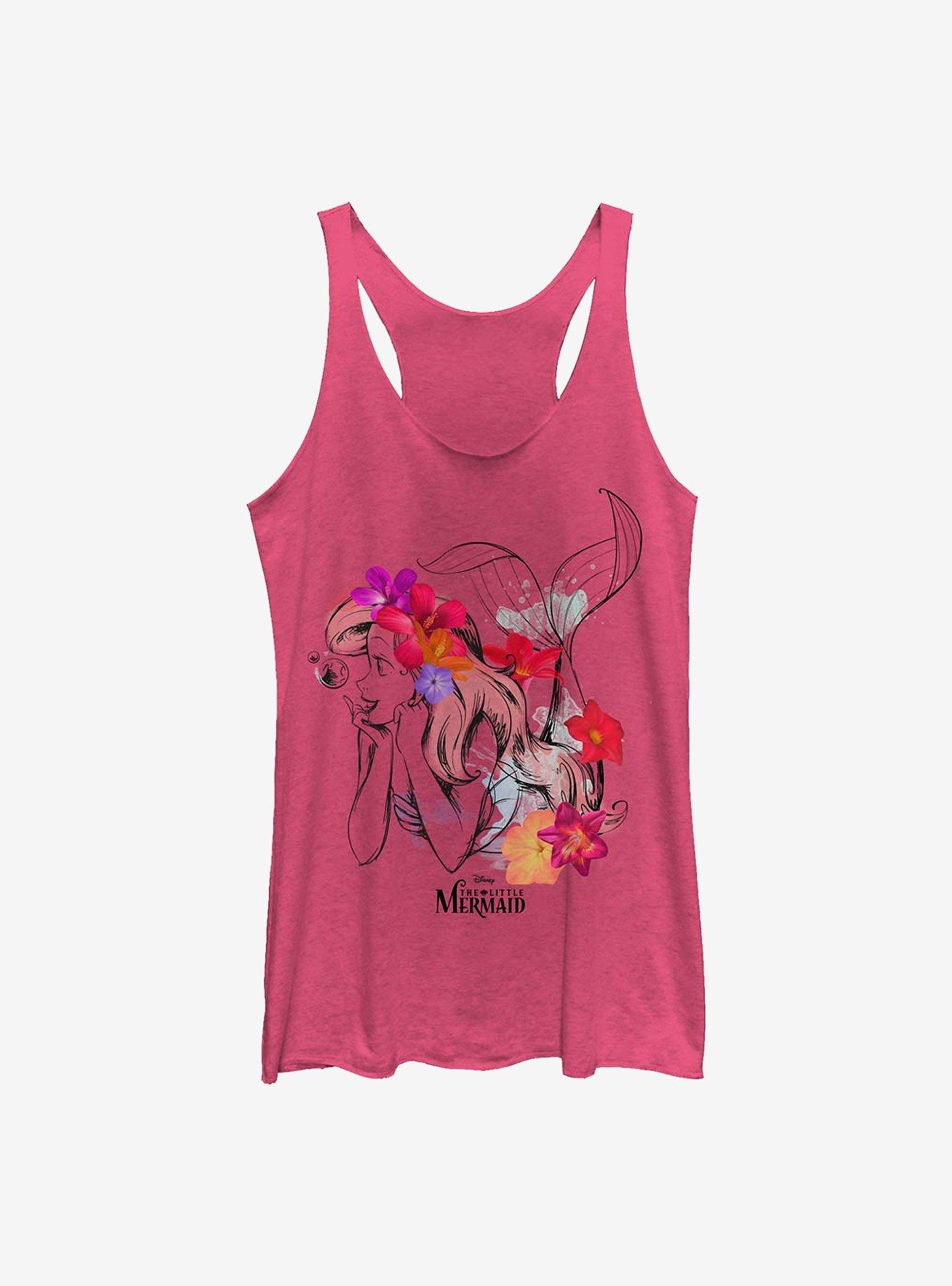 Disney The Little Mermaid Ariel Flower Silhouette Womens Tank Top, , hi-res