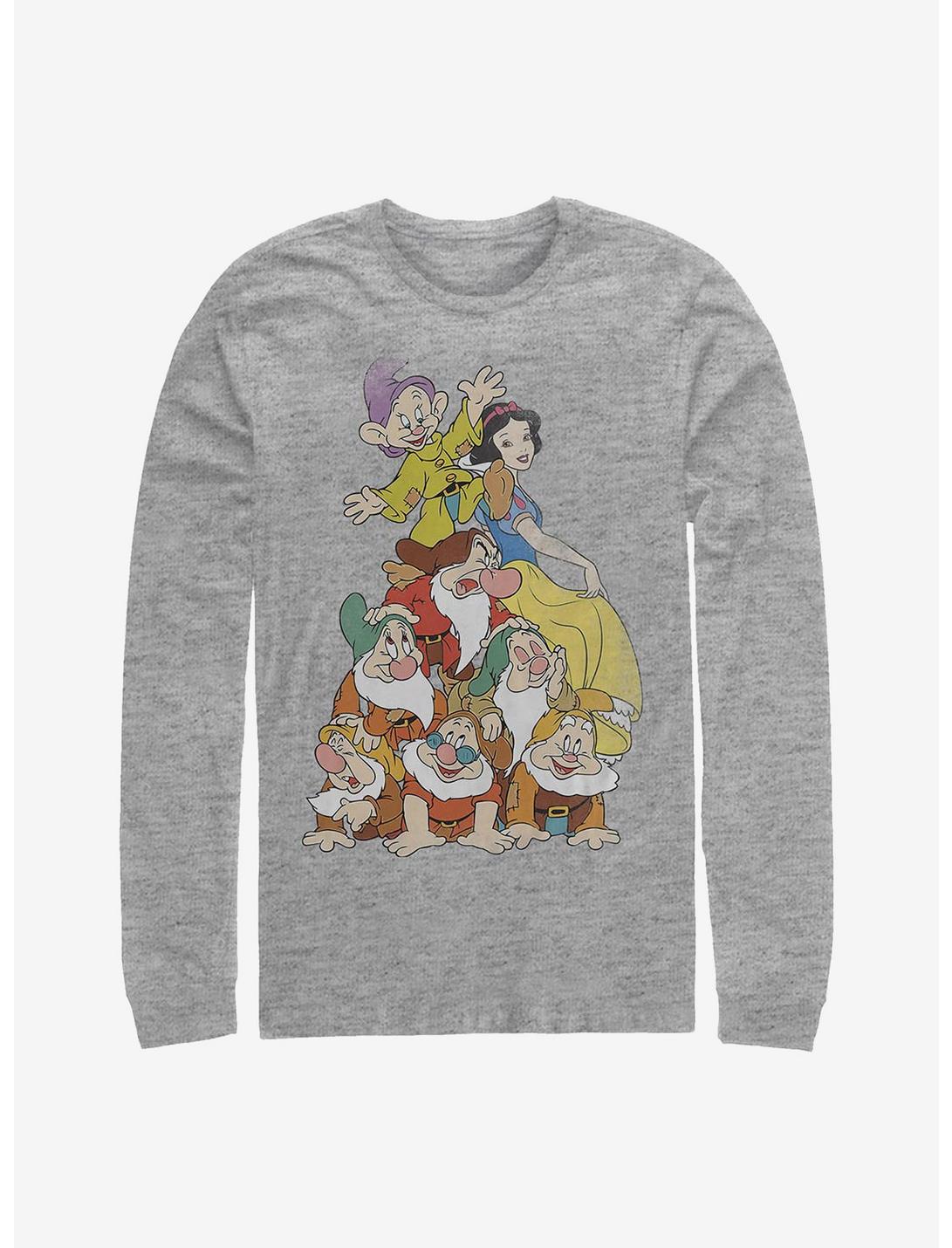 Disney Snow White And The Seven Dwarfs Squad Dwarf Stack Long-Sleeve T-Shirt, ATH HTR, hi-res