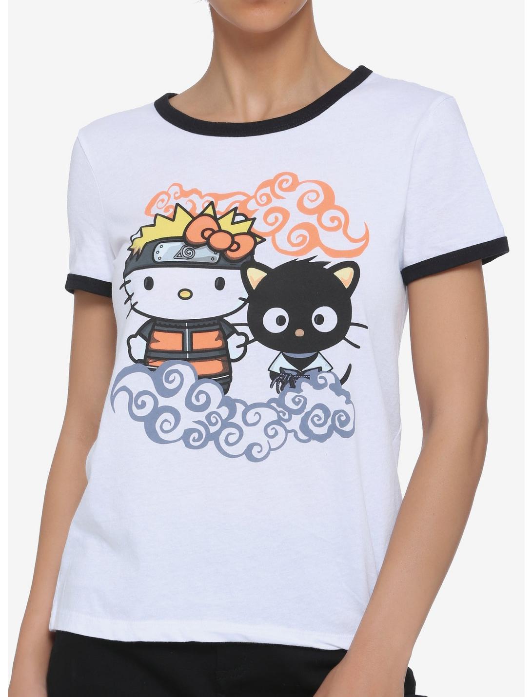Naruto Shippuden X Hello Kitty And Friends Clouds Girls Ringer T-Shirt, MULTI, hi-res