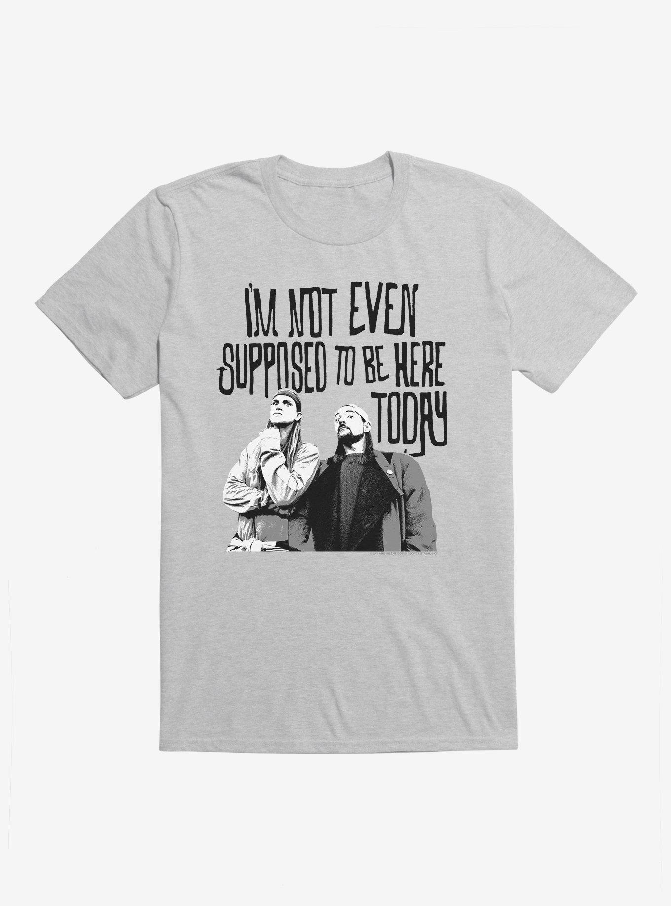 Jay And Silent Bob Not Supposed To Be Here T-Shirt, HEATHER GREY, hi-res
