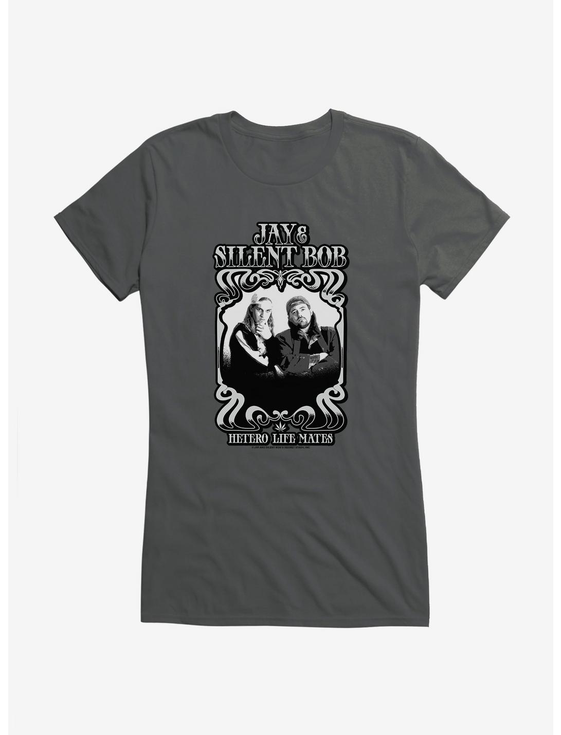 Jay And Silent Bob Black And White Portrait Girls T-Shirt, , hi-res
