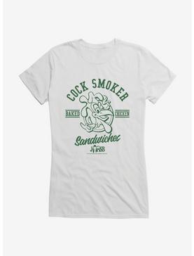 Jay And Silent Bob Cock Smoker Sandwiches Girls T-Shirt, WHITE, hi-res
