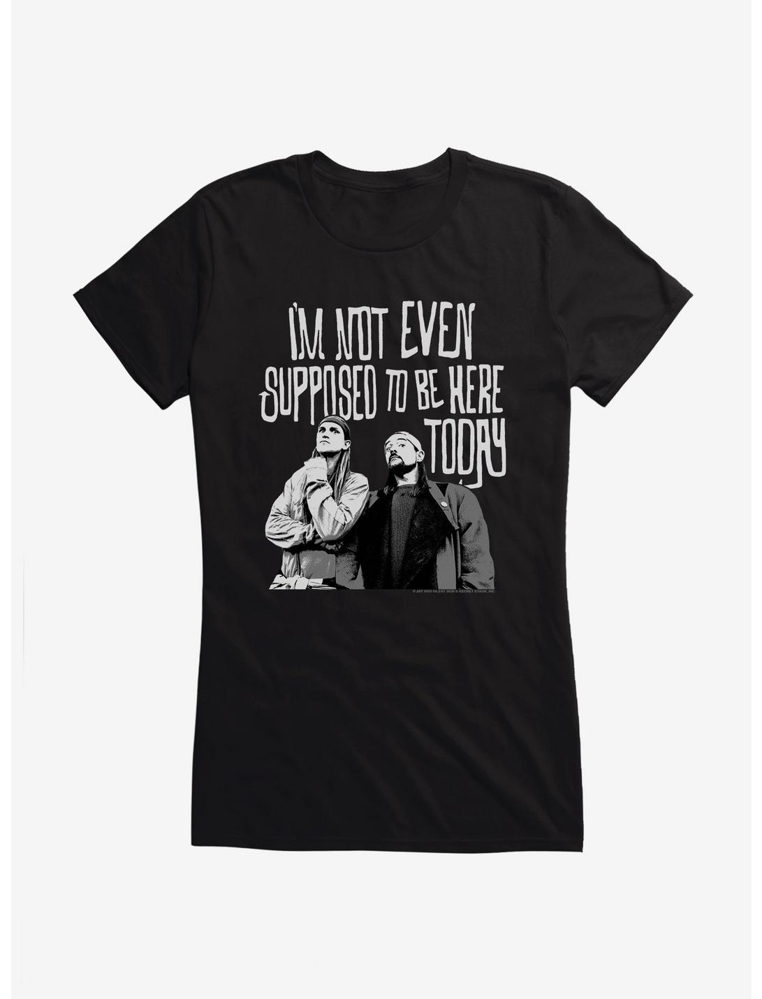 Jay And Silent Bob Not Supposed To Be Here Girls T-Shirt, BLACK, hi-res