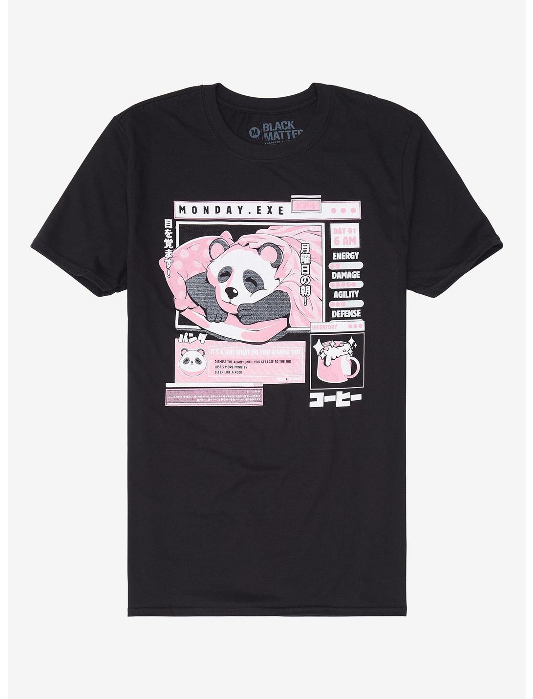 Panda Sleep Monday T-Shirt By Ilustrata, PINK, hi-res