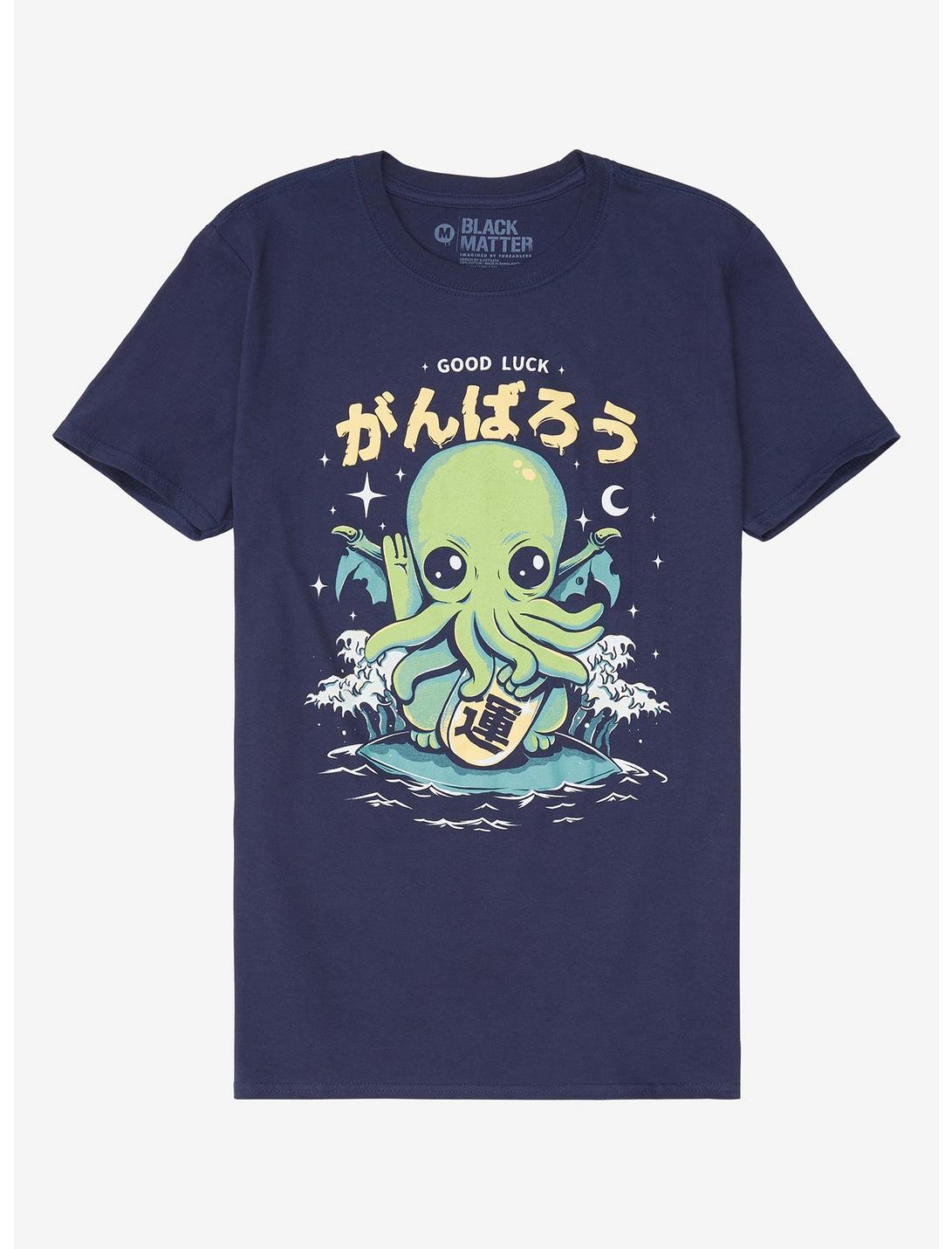 Lucky Cthulhu T-Shirt By Ilustrata, NAVY, hi-res