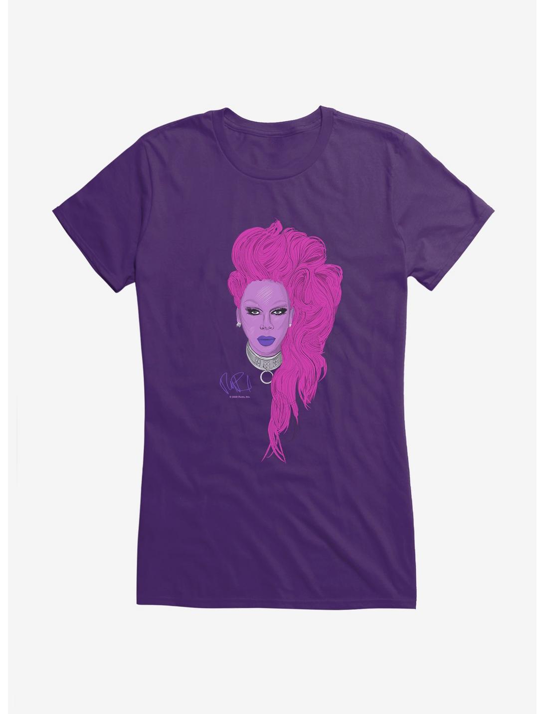 RuPaul Neon Purple Portrait Girls T-Shirt, , hi-res