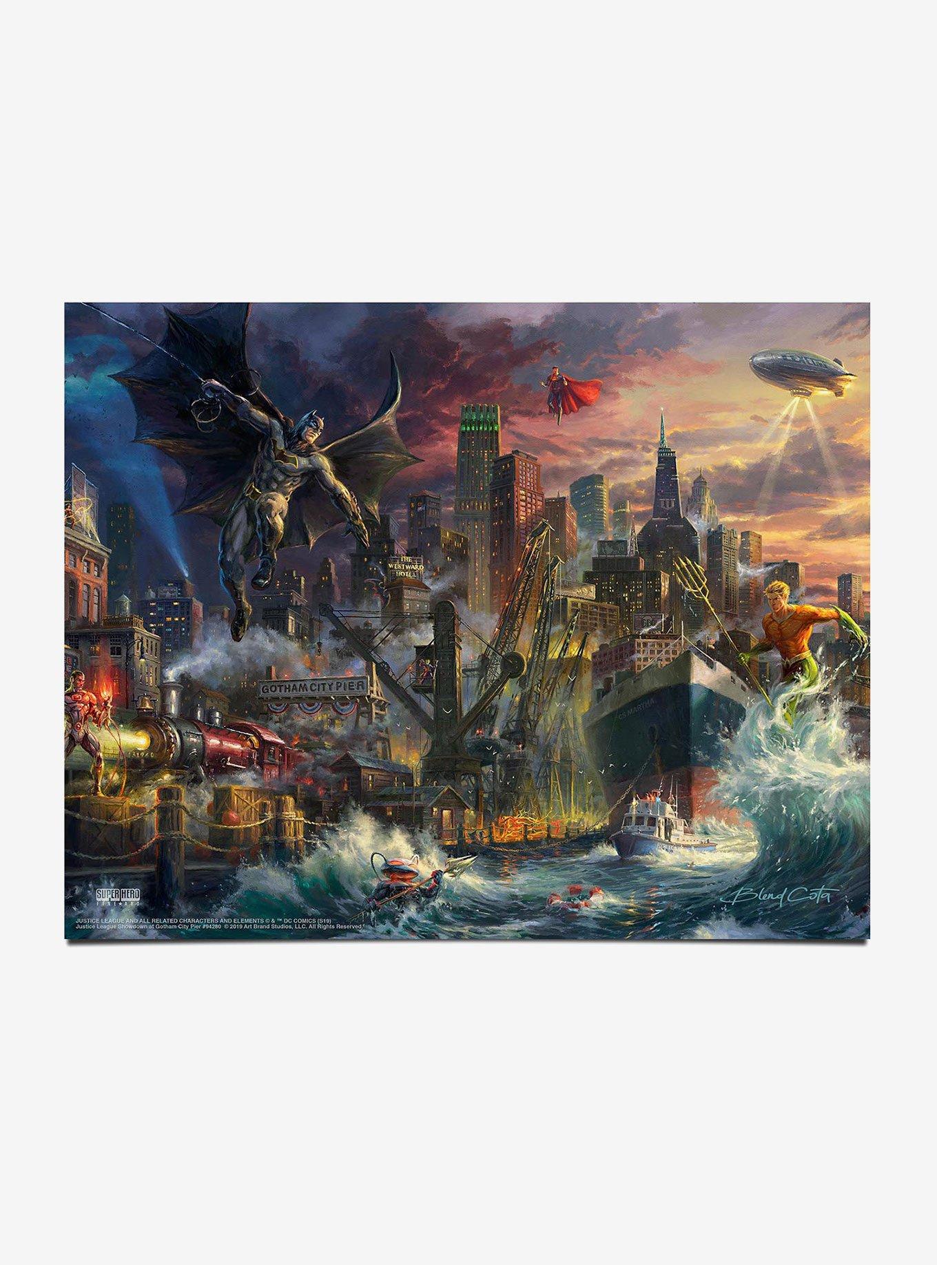 DC Comics Justice League Showdown at Gotham City Pier Art Print, , hi-res