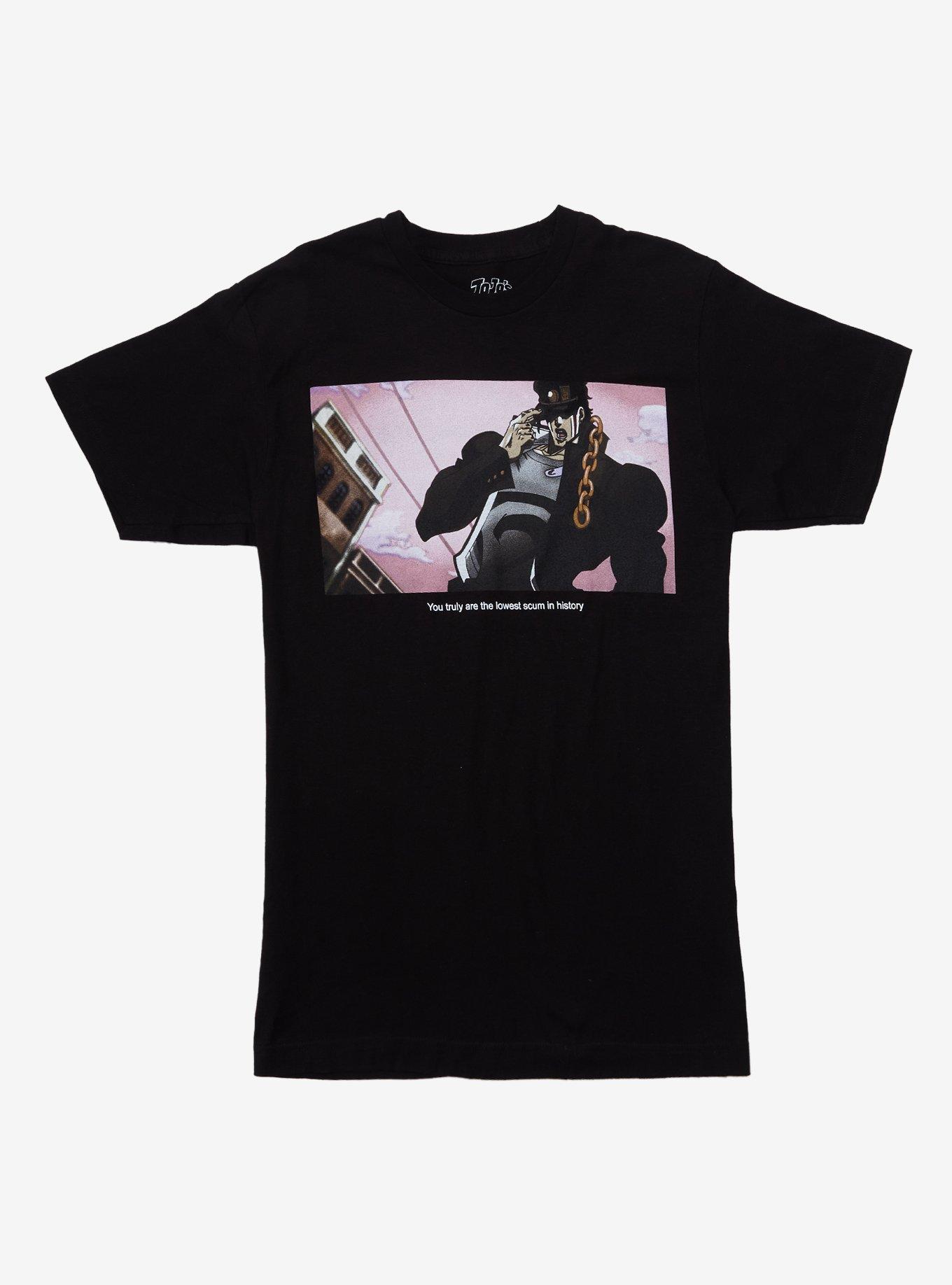 JoJo's Bizarre Adventure: The Animation Lowest Scum In History T-Shirt, BLACK, hi-res