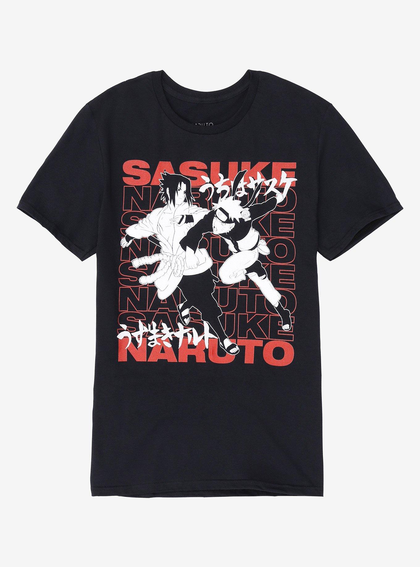 Naruto Shippuden Naruto Vs Sasuke T-Shirt, BLACK, hi-res