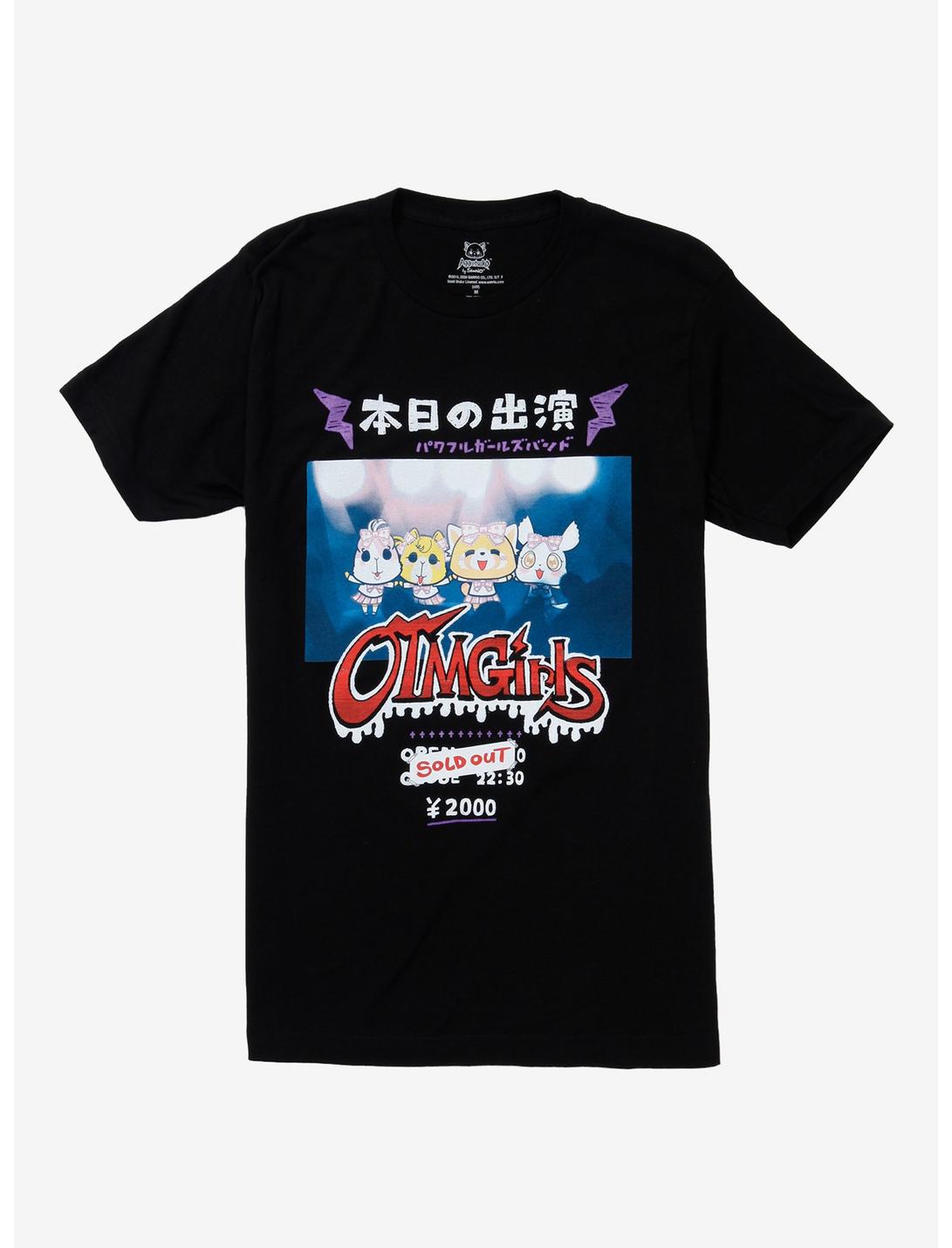 Aggretsuko OTMGirls T-Shirt, BLACK, hi-res