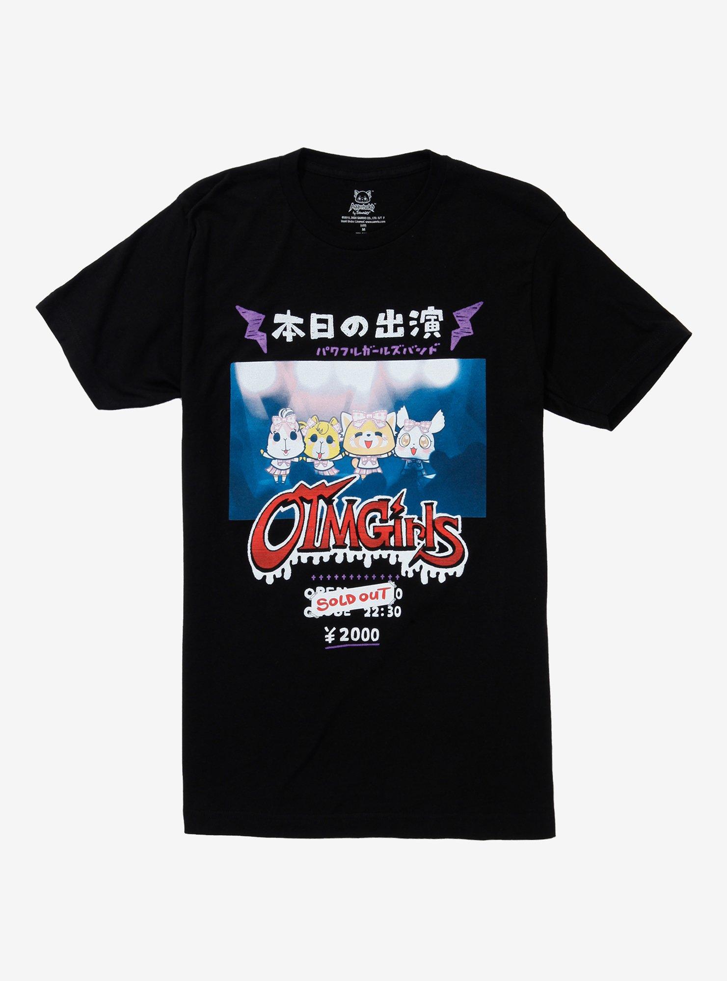 Aggretsuko OTMGirls T-Shirt, BLACK, hi-res